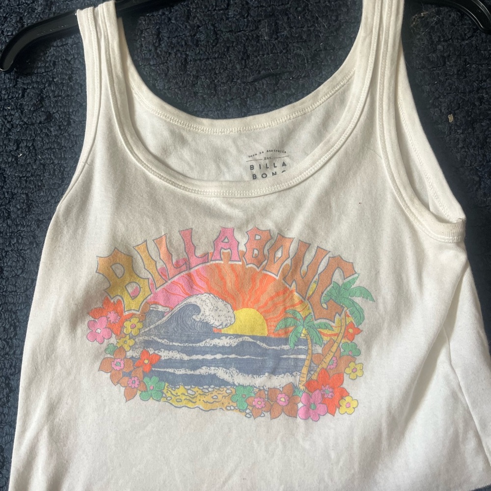 Billabong Cream Tank with Vibrant Graphic